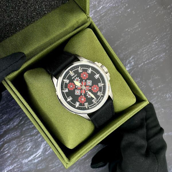Awarder Embroidery Silver-Red Black Battery 10ATM ABR-1202-0001 фото