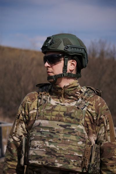 Кевларовий балістичний шолом FAST GEN III Kevlar Olive з кріпленням NVG та рейками Хакі M KIB-24014 фото