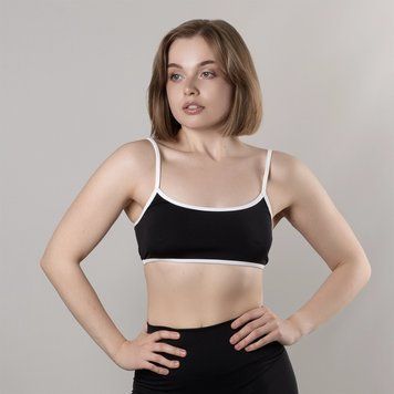 Спортивний топ GIG на тонких контрастних бретелях. Чорний M 2308-9240-BK-WH-BF-GIG фото