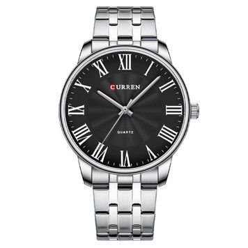 Чоловічий годинник Curren 8422 Silver-Black зі сталевим браслетом та мінеральним склом ABR-1008-0337 фото