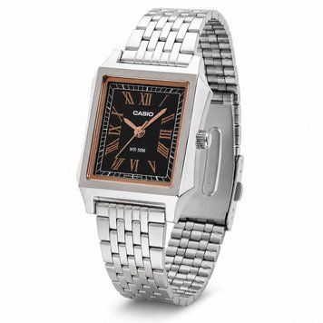 Жіночий годинник Casio LTP-B190D-1B з чорним циферблатом та сталевим браслетом ABR-1141-0663 фото