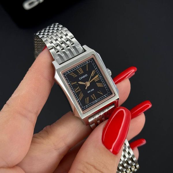 Жіночий годинник Casio LTP-B190D-1B з чорним циферблатом та сталевим браслетом ABR-1141-0663 фото