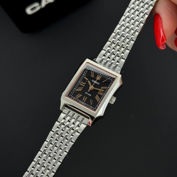 Жіночий годинник Casio LTP-B190D-1B з чорним циферблатом та сталевим браслетом ABR-1141-0663 фото